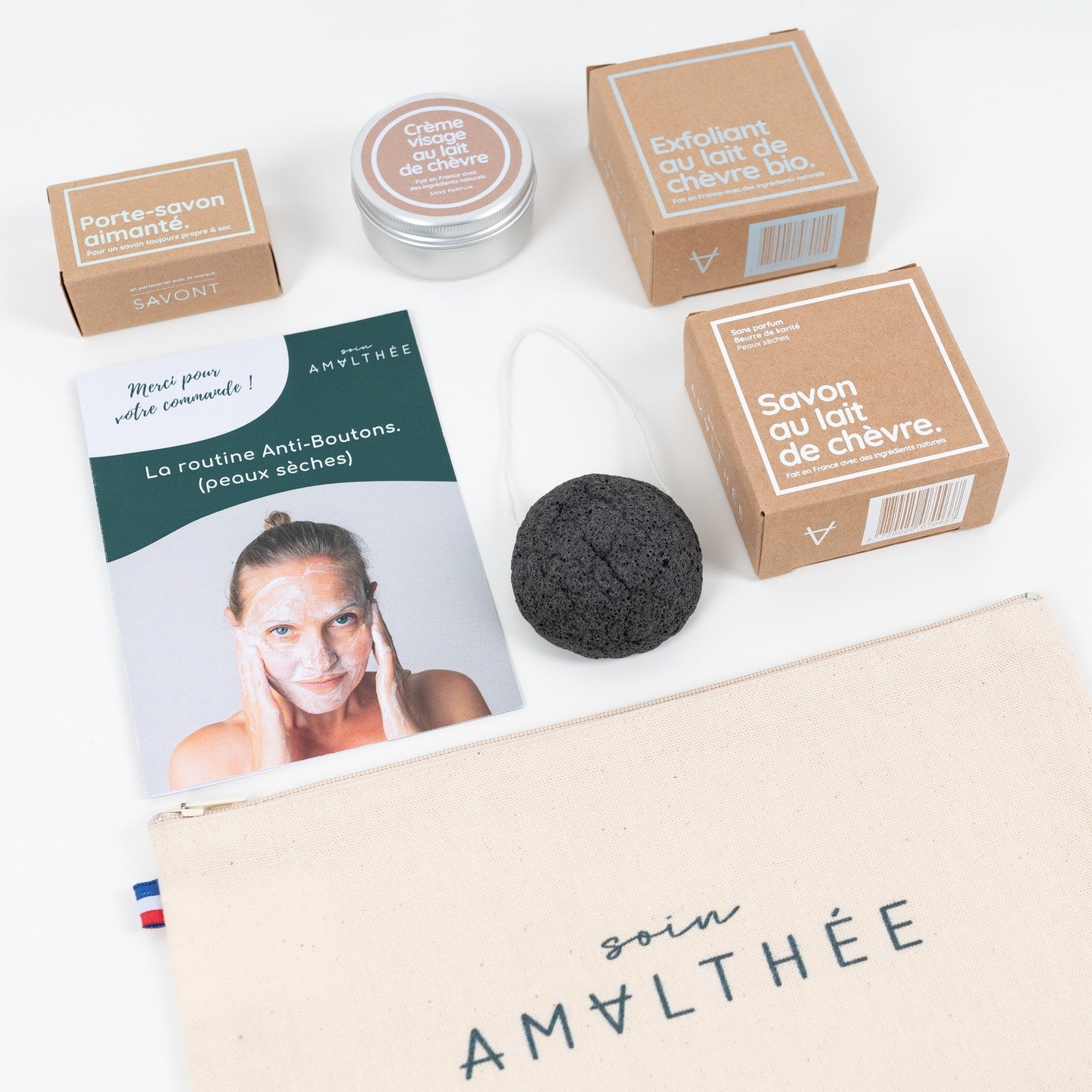 Crème visage anti-boutons - Lait de chèvre - Fabriquée en France